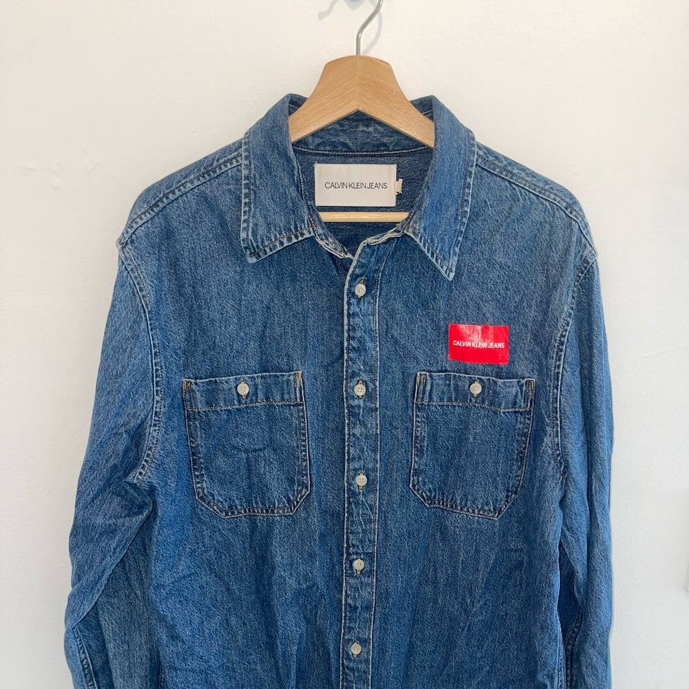 Calvin Klein Denim Long Sleeve Button Down Shirt